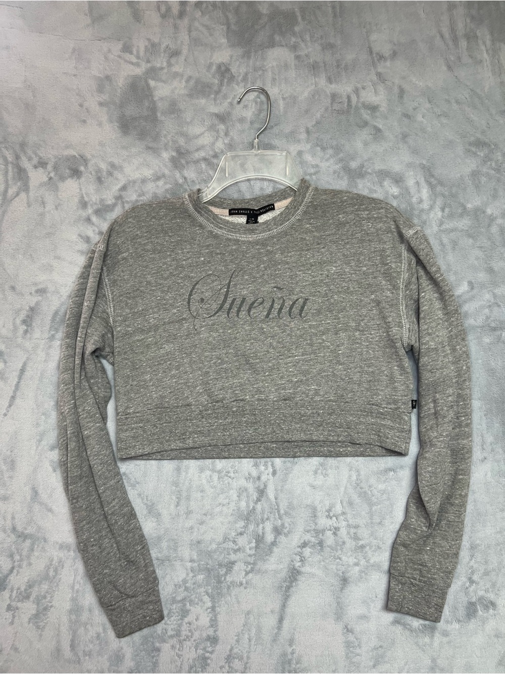Joan Smalls x True Religion Suena Cropped Sweatshirt Gray Size Large